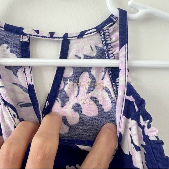 Lilly Pulitzer Girls midi sundress purple print xs floral beachy preppy resort - Picture 2 of 4